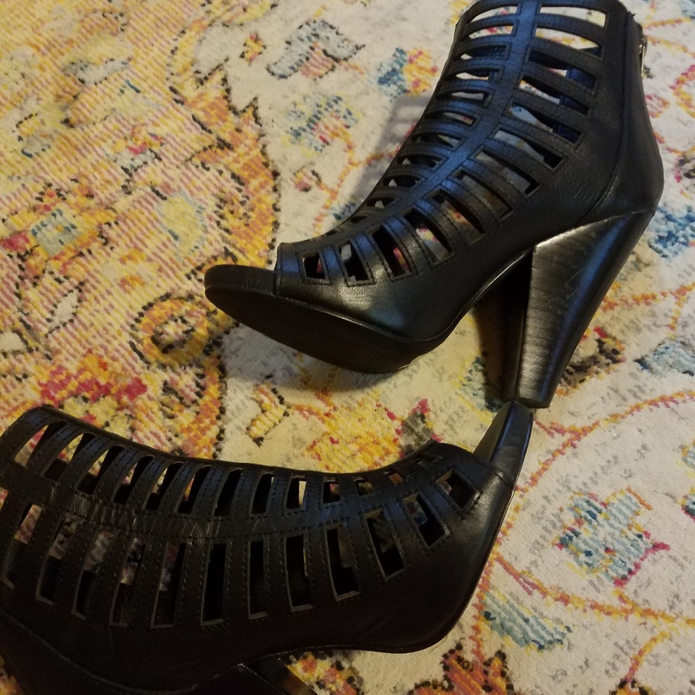 Steve Madden Black Cage Heels